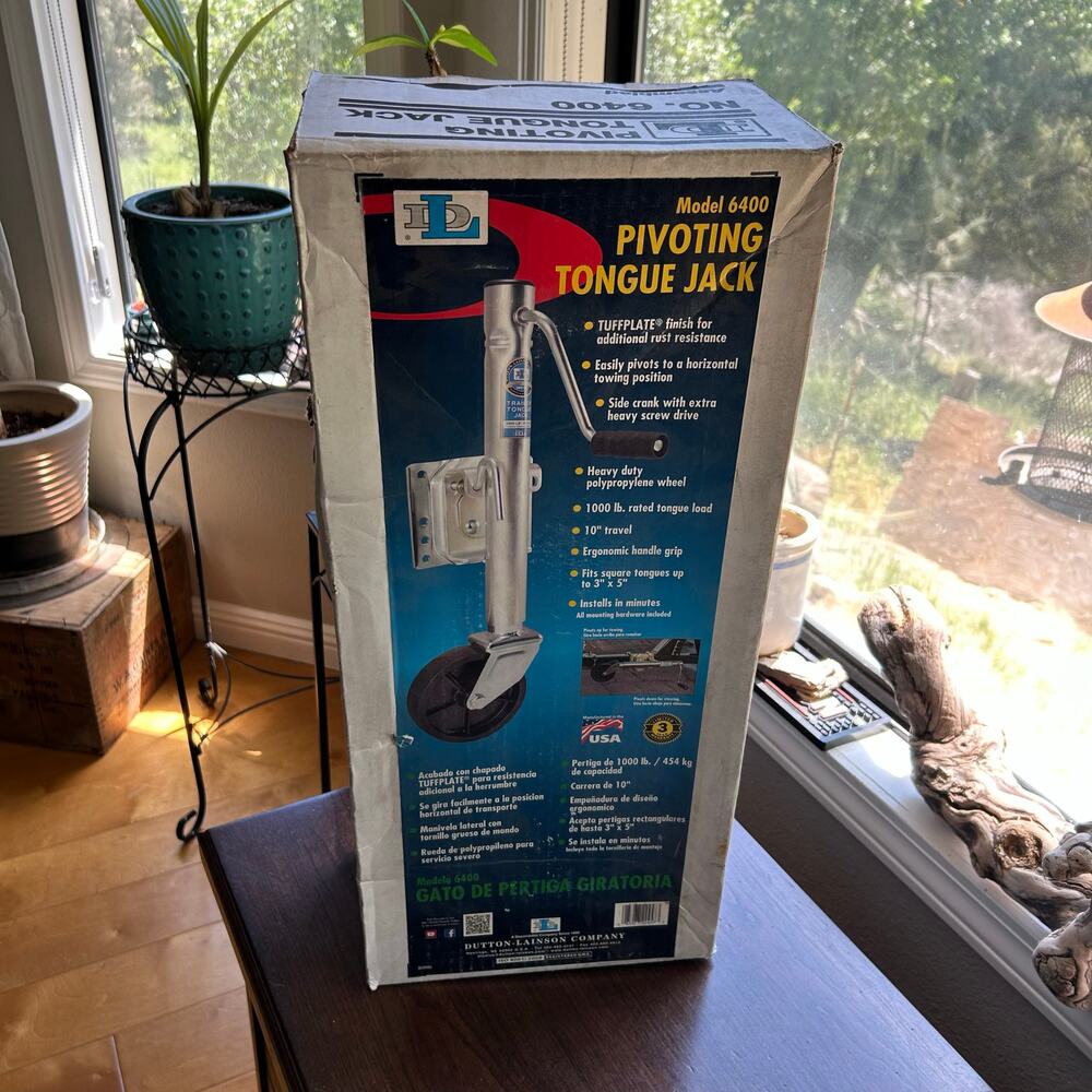 New Dutton-Lainson model 6400 pivoting tongue jack featuring a TUFFPLATE finish